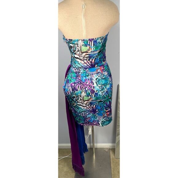 Bronx and Banco Selma Strapless Ruched Draped Mini Dress Size Large - Picture 8 of 10